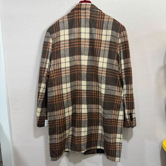 The Signature Collection Car Coat Taupe Plaid - Picture 5 of 12